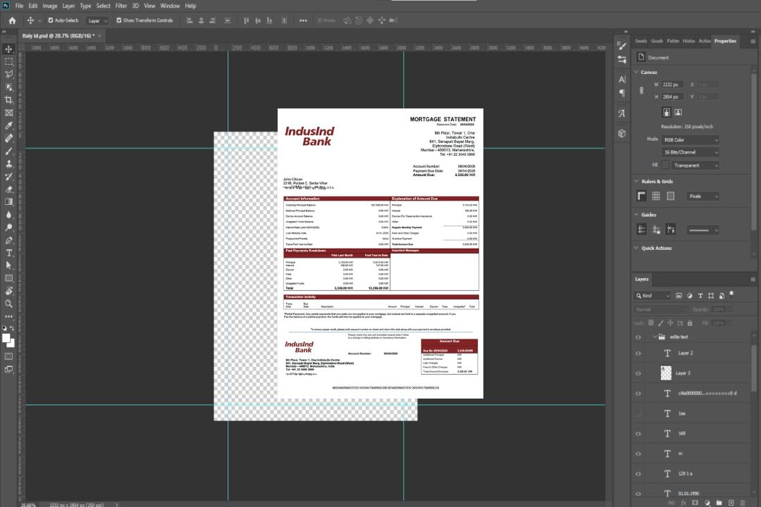 Modèle Word et PDF de relevé hypothécaire de l'IndusInd Bank en Inde template Modèle Word et PDF de relevé hypothécaire de l'IndusInd Bank en Inde template